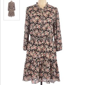 DREW Floral Black Dress